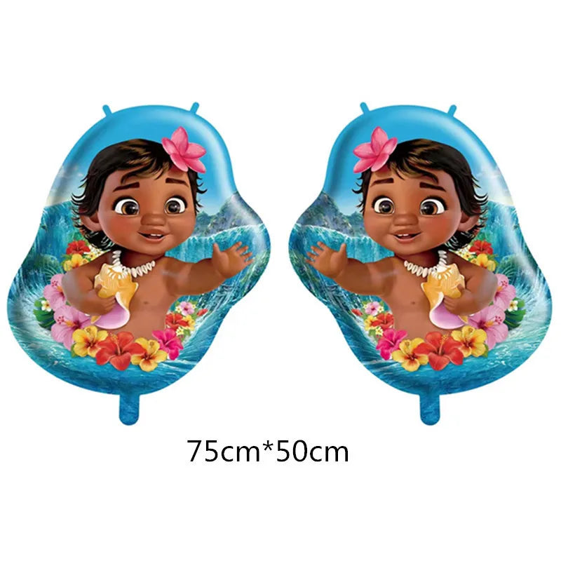 Ocean Adventure Moana Cartoon Balloons Set Baby Shower First 5th Birthday Party Decoration Supplies Shell Conch Globos