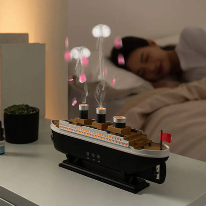 250ml Titanic Ship Model Decoration Air Humidifier Essential Oil Diffuser Jellyfish Smoke Ring Spray Aroma Diffuser For Home Off