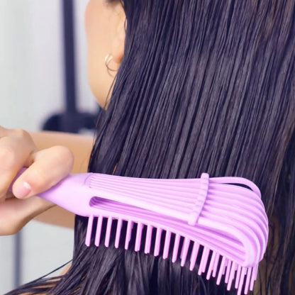 Wide Curved Tooth Lavender Detangling Pro Flexi Brush - Flexible Handle Comb for Effortless Styling, Boosts Volume, All Hair Typ