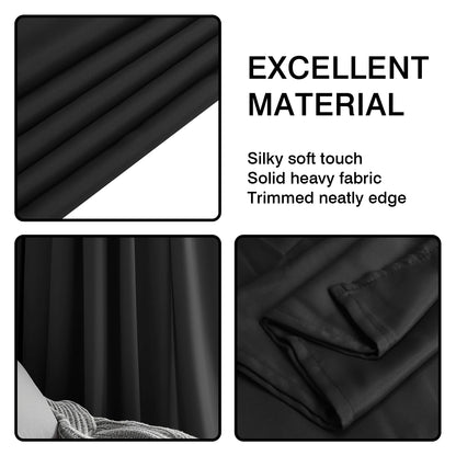 1PC Blackout Curtains Full Shading Solid Thermal Insulated Grommet Window Drapes  for Bedroom Living room Office Meetingroom