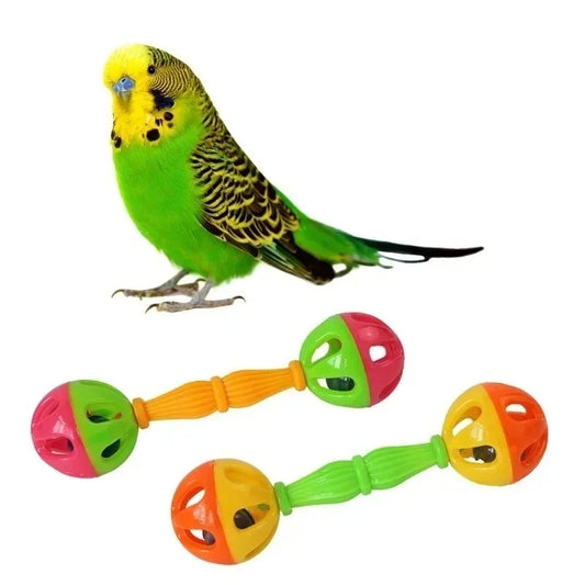 1PC Parrot Toy Creative Rattle Bite Resistant Bird Toys Double-head Bell Ball Toy Large Parrot Training Tool Jaulas Para Pájaros