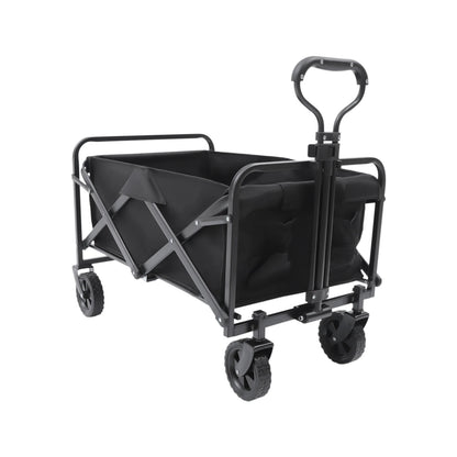 176LBS Camping Trolley Heavy Duty Festival Cart Big Wheels Beach Trolley Cart w/Adjustable Handle & Drink Holders Wheels