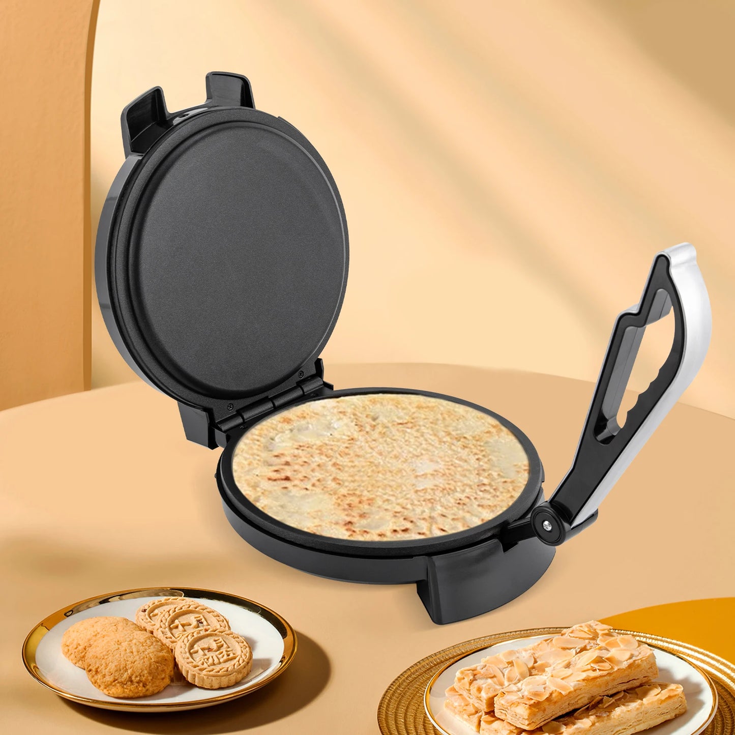 Electric Chapati Roti Maker 1200 W Electric Chapati Maker Naan Roti Press Machine Tortilla Maker for Pancakes