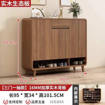 Wooden Entrance Shoe Cabinet Large Capacity Household Cabinet Balcony Foyer Cabinet IndoorZapateros Home Furniture