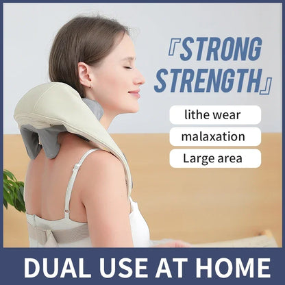 Trapezius Cervical Massager for Unblocking Shoulders Neck and Neck Massager Kneading Hot Compress Multifunctional Massage Shawl