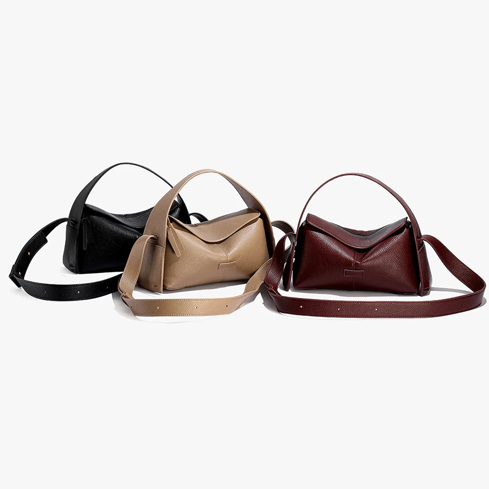 Shoulder Bags for Women PU Leather Horizontal Niche Crossbody Bag Solid Color Fashion Trend Shoulder Bags Commuting Handbag