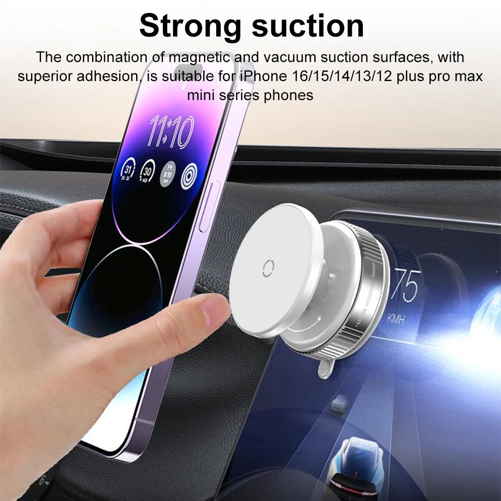 Vacuum Magnetic Suction Cup Car Phone Holder 360° Rotation Navigation Stand Bracket Car Magnetic Holder for Magsafe for iPhone