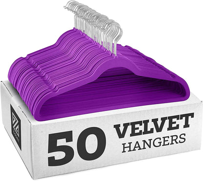 50/SET Velvet Hangers Shirt Clothes Drying Rack Wardrobe organizer And storage For Coats Pants Dress Rack Balcony Home Accessory