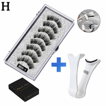 3D Natural Magnetic Eyelashes,With 5 Magnetic Lashes Shipping Box Eyelashes Handmade False Gift Reusable Support Drop Magne T6N2