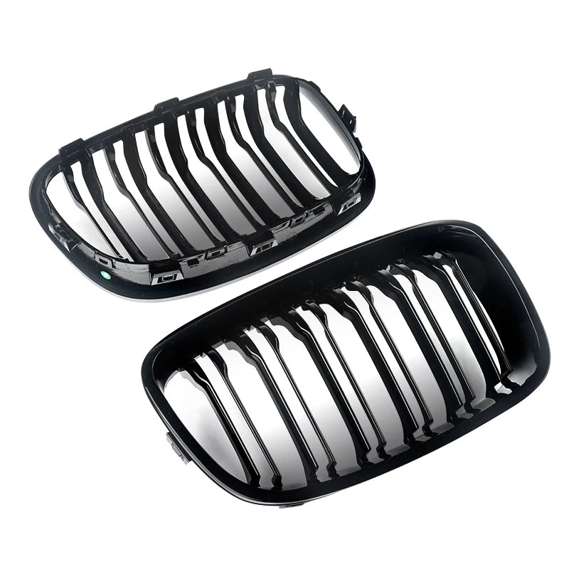 For 2011-2014 BMW F20 F21 1-Series M Look Kidney Grille Grill Gloss Black Twin Bar CAR Accessories