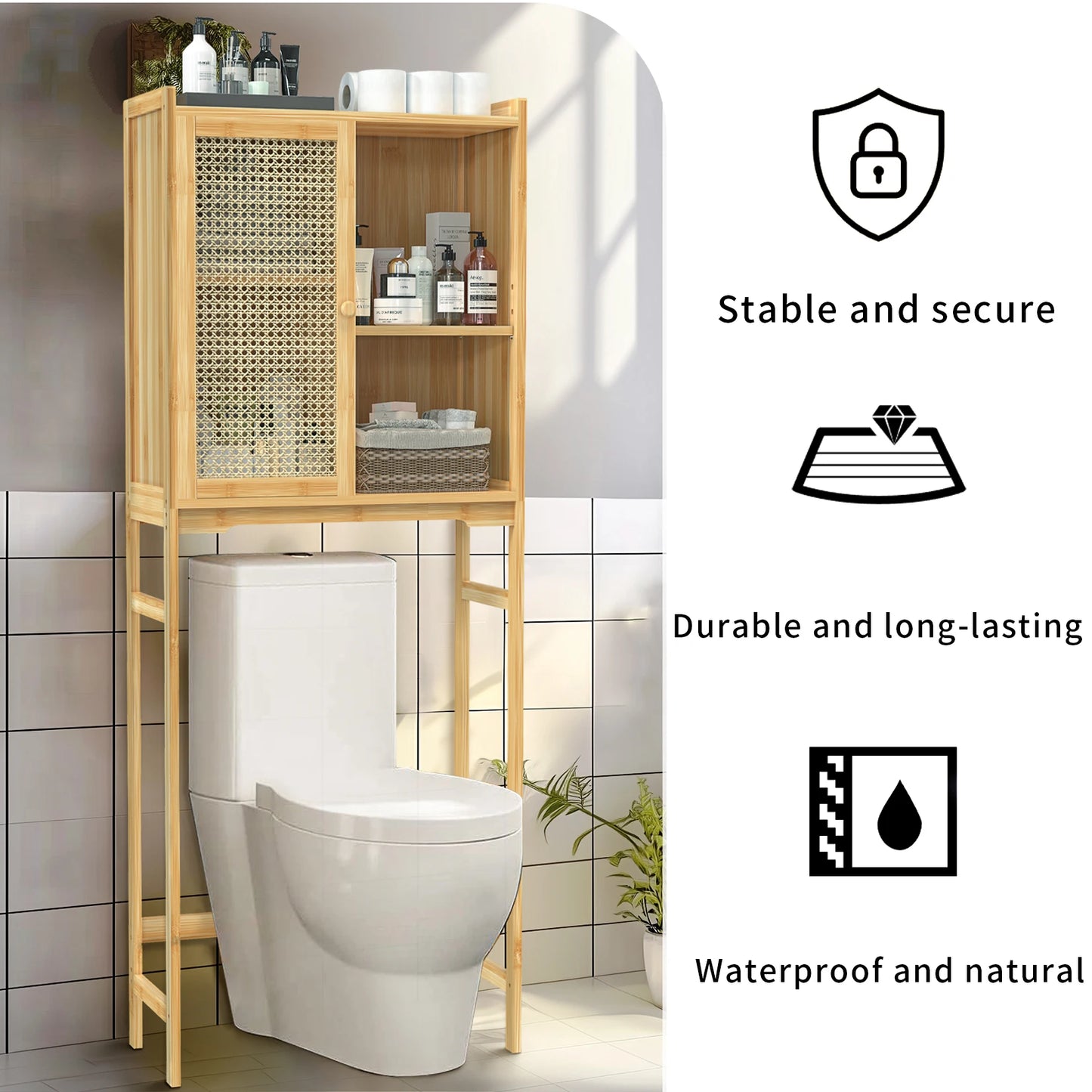 Over The Toilet Shelf Freestanding Bathroom Storage Organizer Rack with Open Shelves Space-saver Storage Shelf Cabinet for Home