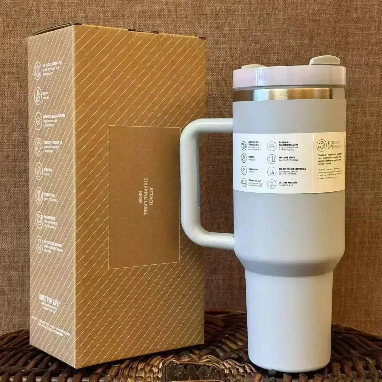 2025 New 40OZ Cup Straw Car travel mug Coffee mug Stanley with treated insulation 314 stainless steel lid