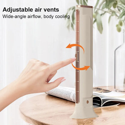 Tower Fan Adjustable Vents Bladeless Fan Space-Saving Oscillating Fan for Bedroom Home Office Room