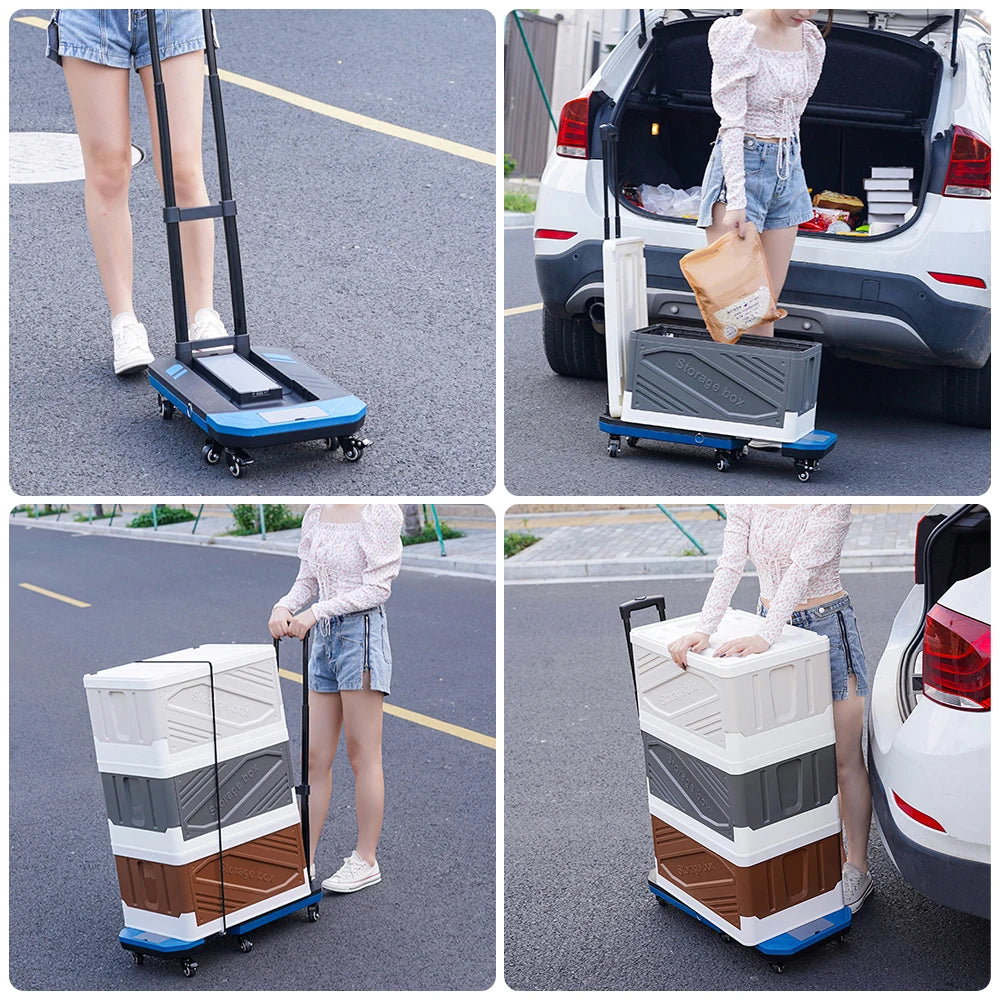 Universal Folding Hand Truck Wheel Folding Cart Heavy Duty Hand Truck Foldable Trolley Outdoor Camping Wagon Luggage Cart ﻿