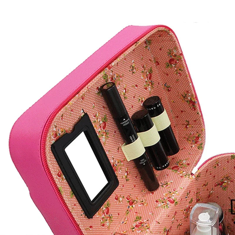 Cute Bow Storage Case Girls Cosmetic Box Large Capacity Home Desktop Organization Women Makeup Brush Cosmetic Tool Portable Kit