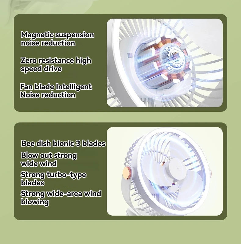 Simple clip-on small fan, student dormitory bed, night light clip fan, office desktop, USB charging clip, light electric fan