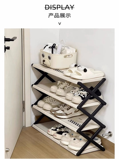 Simple Shoe Cabinet Multi-layer Folding Shoe Storage Device Home Organization And Storage Shelf