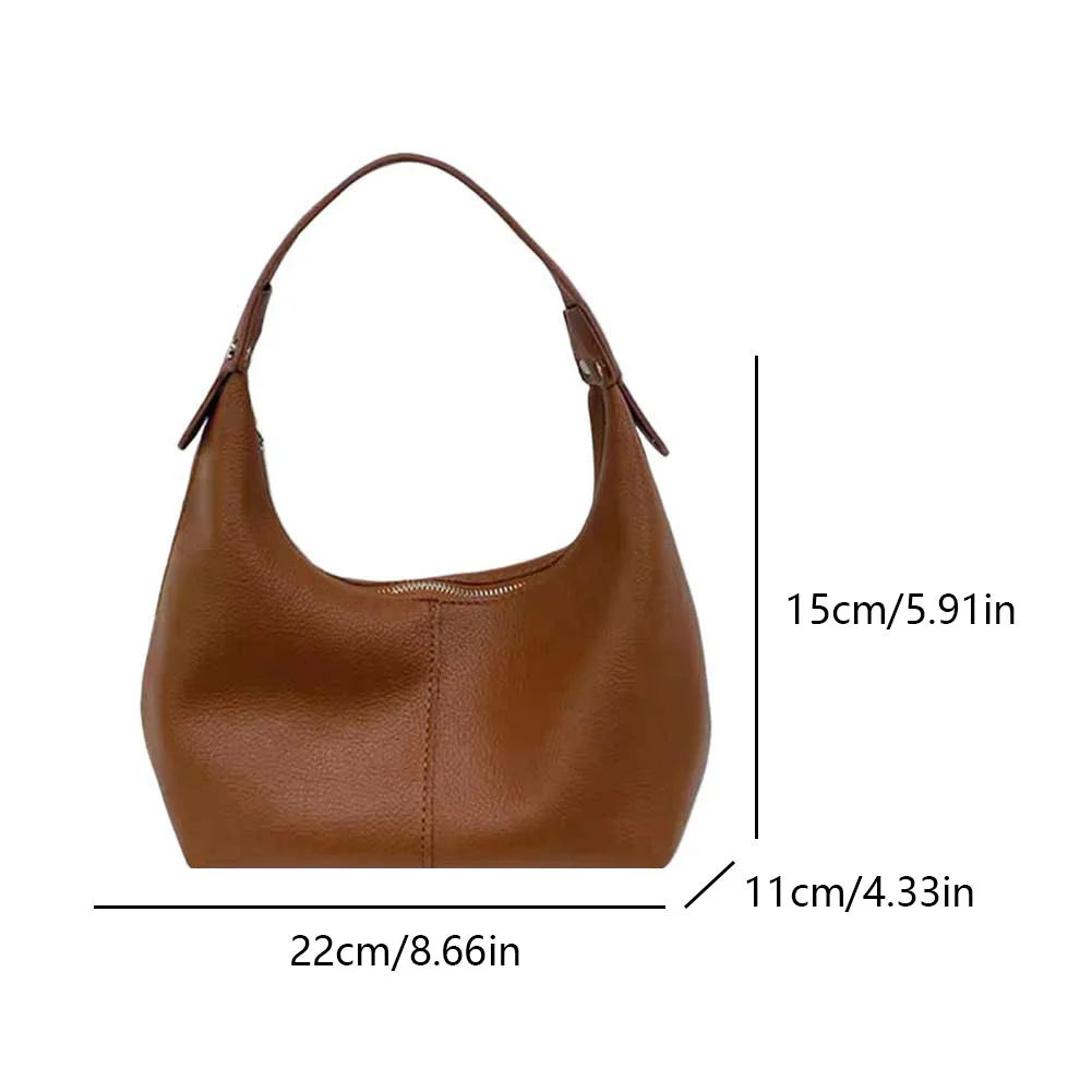 Women's Shoulder Bag 2024 Fashion Retro PU Vegan Leather Chic Small Tote Handbag Purses Luxury Design Ladies Shoulder Hand Bag