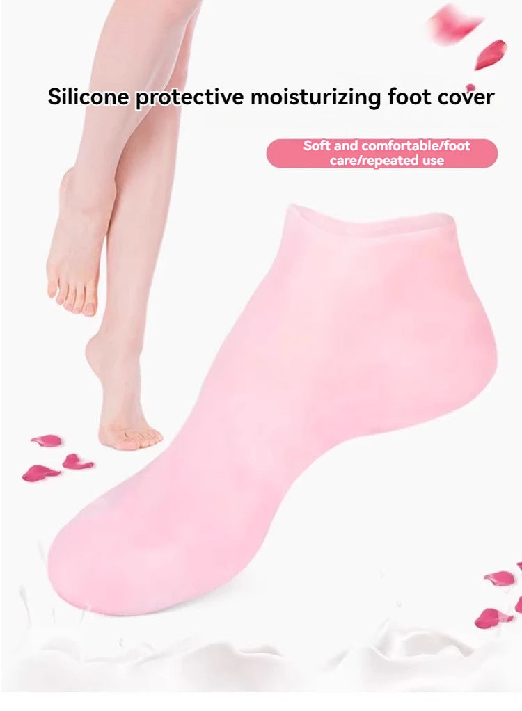 2pcs Silicone Moisturizing Foot Socks For Dry Cracked Feet Foot CareSocks Massage Moisturizing Gel Socks Pedicure Socks Tool - M