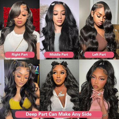 13x6 13x4 360 Full Transparent Lace Front Human Hair Wig 200% Body Wave Lace Frontal Wig Preplucked Lace Front Wigs For Women