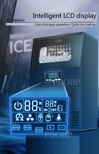 PBOBP Ice Maker Countertop, Chewable Pebble Ice 34Lbs/26.5LbsPer Day, Crunchy Pellet Ice Cubes Maker Machine