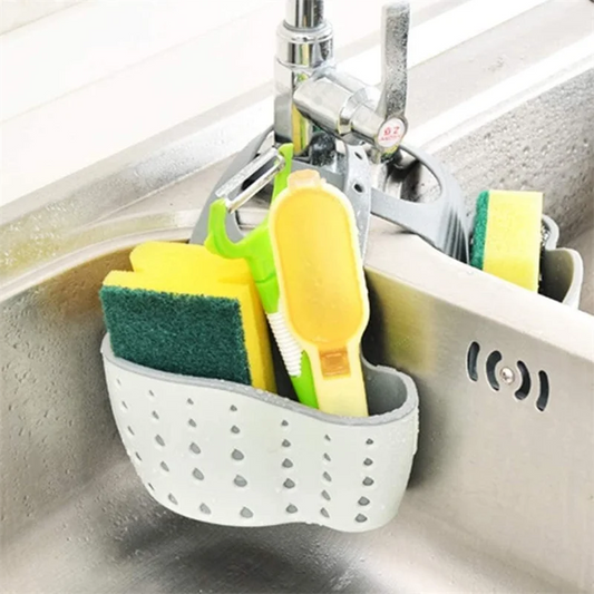 Sink Caddy Sponge Holder,Kitchen Sink Storage,Hanging Bag Basket Organizer for Sponges Soaps ,Cleaning Brushes Sink Accessories