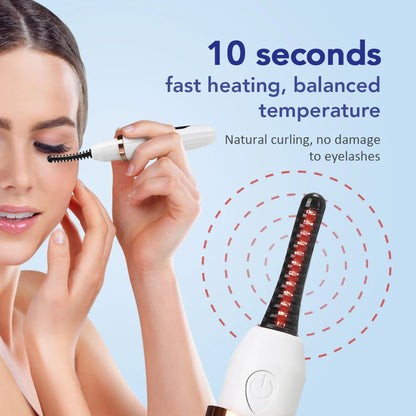 Electric Heated Eyelash Curler Portable Natural Eyelash Curling Device Long Lasting Professional Beauty  Eyelash Styling