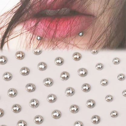 180 PC Non Piercing Lip Nails Sticker Selfadhesive Waterproof Reusable Fake Lip Nail Eyebrow Nose Ring Body Belly Button Jewelry