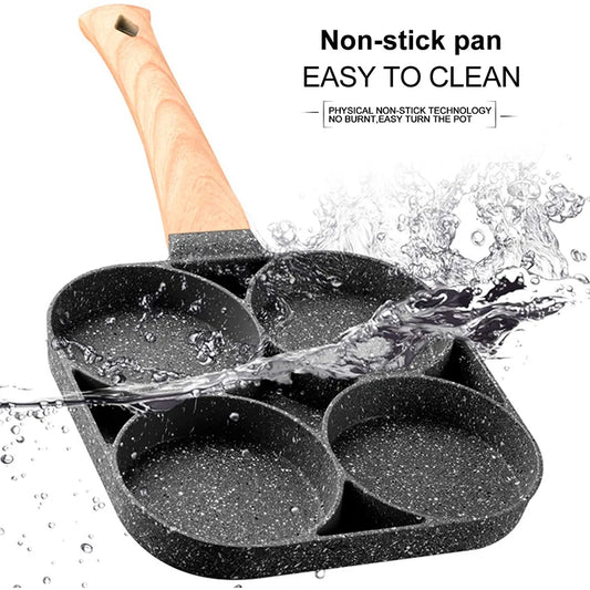 2/4-Hole Frying Pot Pan Thickened Omelet Pan Non-stick Egg Pancake Steak Pan Cooking Egg Ham Pans Breakfast Maker Cookware Pan