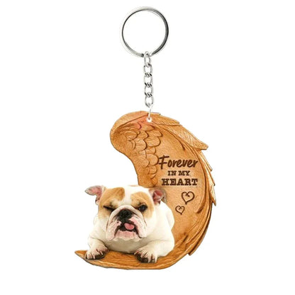 1 Piece 23 Style Dog Forever In My Heart  Angel Pendant Bag Key Chains Car Keychain Keyring  Pet Jewelry Gift For Women Girls