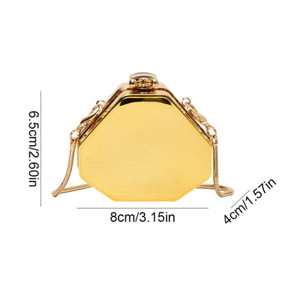 2024 Acrylic Shining Shoulder Bag Metal Oval Shaped Women Crossbody Bags Luxury Designer Handbag Novelty Clutch Purse with Chain