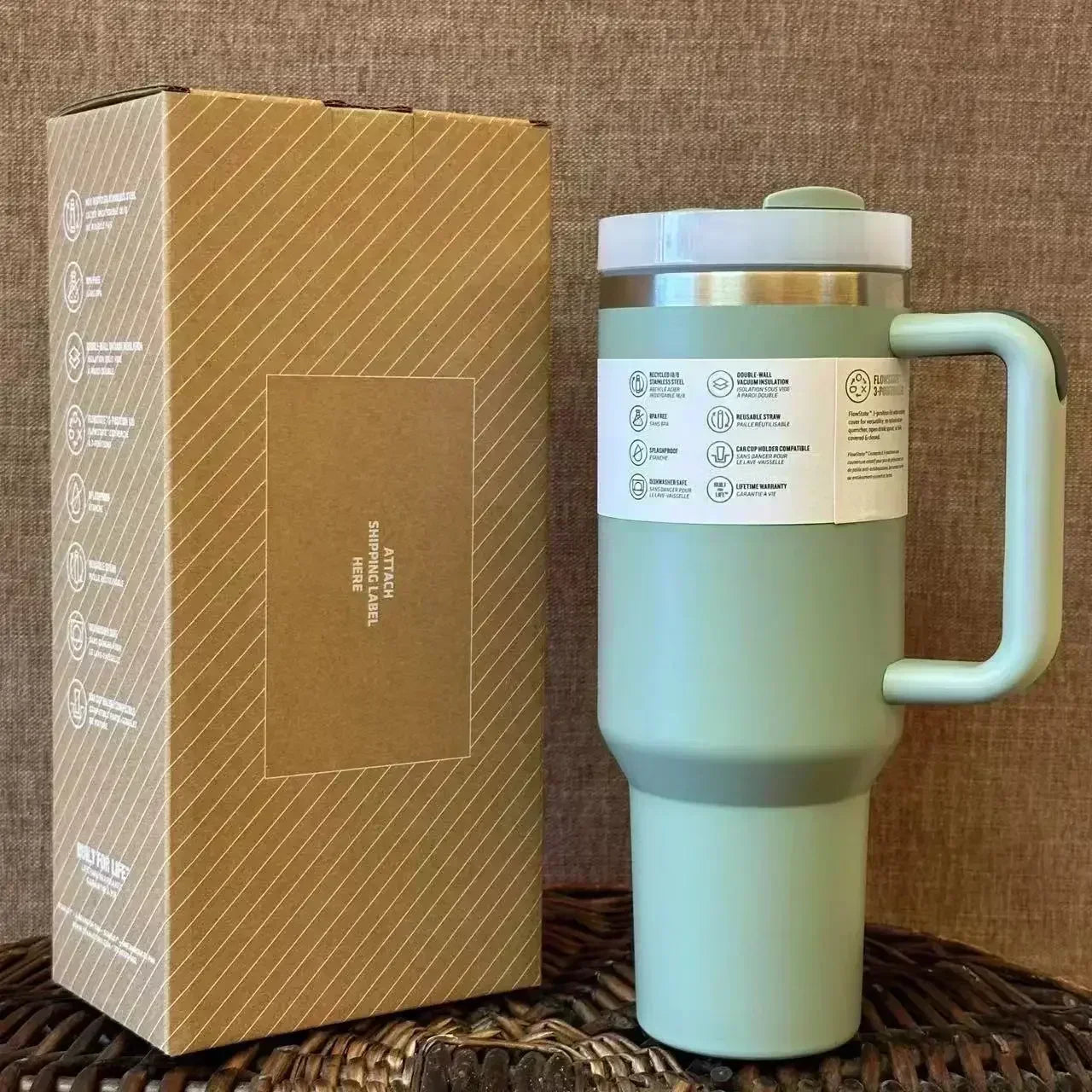 2025 New 40OZ Cup Straw Car travel mug Coffee mug Stanley with treated insulation 314 stainless steel lid