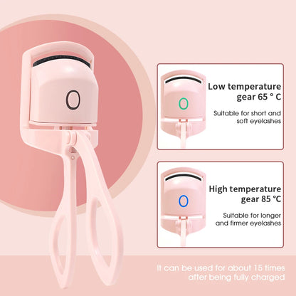 Electric Hot Eyelash Curler Temperature Control USB Charging Model Fast Heating Portable Eye Lash Perm Shaping Lasting Curling