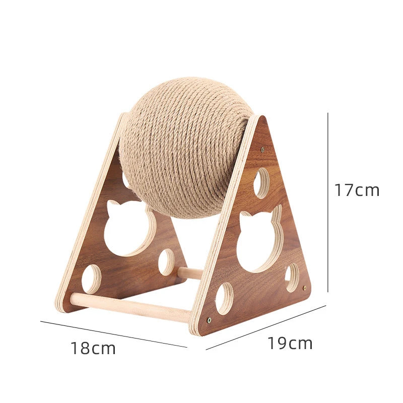 Sisal Toy Scratching Post Pet Supplies Wooden Cat Scratcher Ball