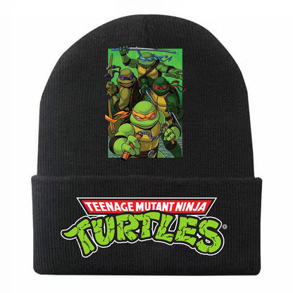 New Fashion Teenage Mutant Ninja Turtles Children's Cap Knitted Caps for Boy Trendy Baby Hat Beanie Anime Print Winter Hats Gift