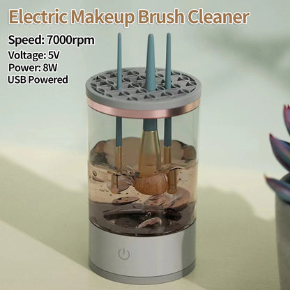 Electric Makeup Brush Cleaner USB Powered Makeup Brush Wash Machine Portable Dust-Proof for All Size Beauty Makeup Brushes Set