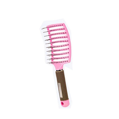 Top High Cranial Smooth Big Curved Hairdressing Comb with Bristle for Straight, Plastic Curly Hair Wig Comb and Hair Massage