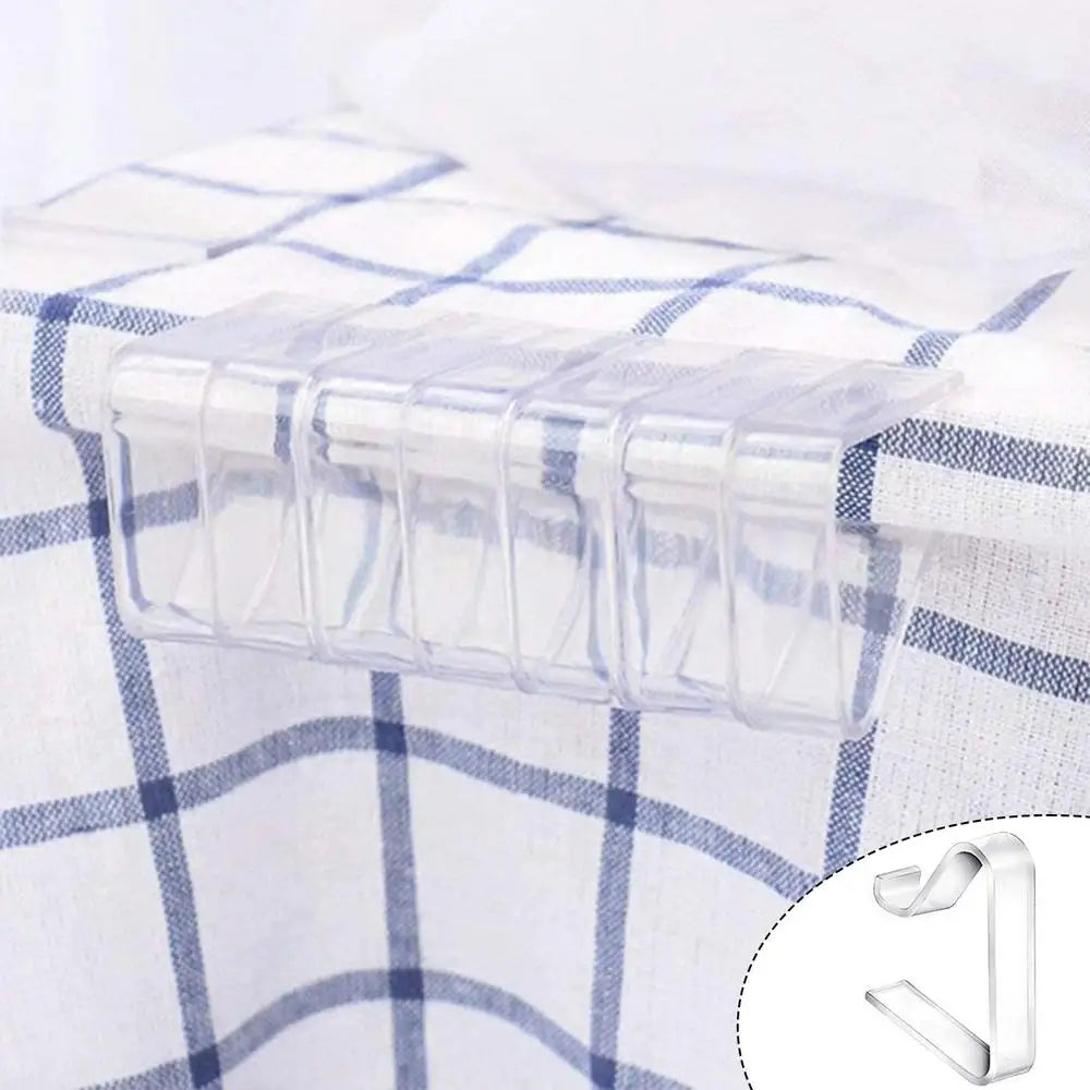 12pcs Transparent Tablecloth Clips Windproof Table Cover Clamps Table Cloth Clips for Outdoor Parties Weddings