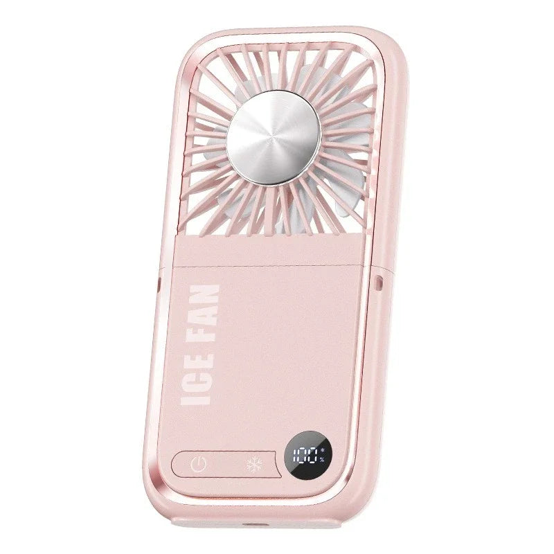 New usb charging small fan folding neck portable small electric fan desktop fan outdoor charging treasure handheld fan