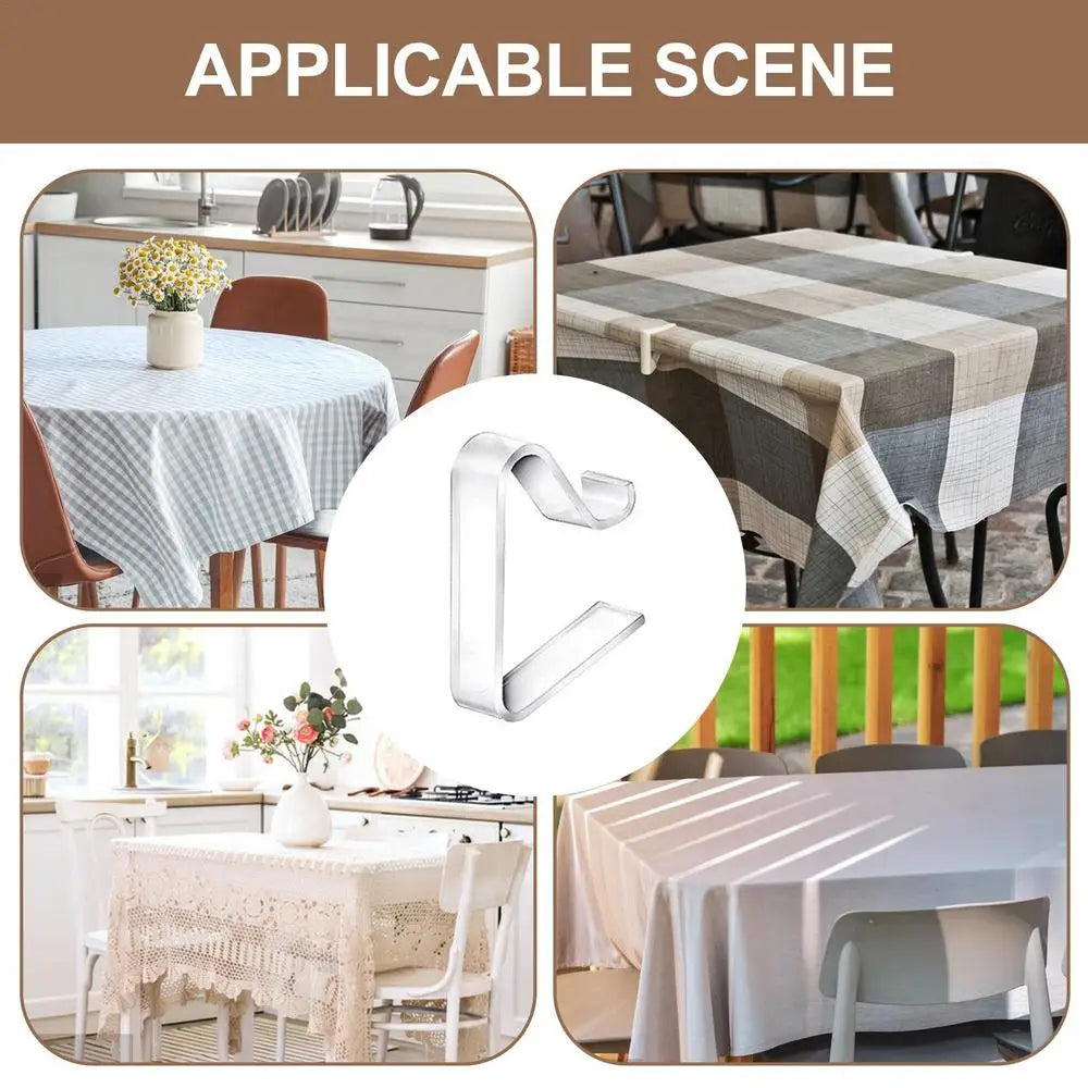 12pcs Transparent Tablecloth Clips Windproof Table Cover Clamps Table Cloth Clips for Outdoor Parties Weddings