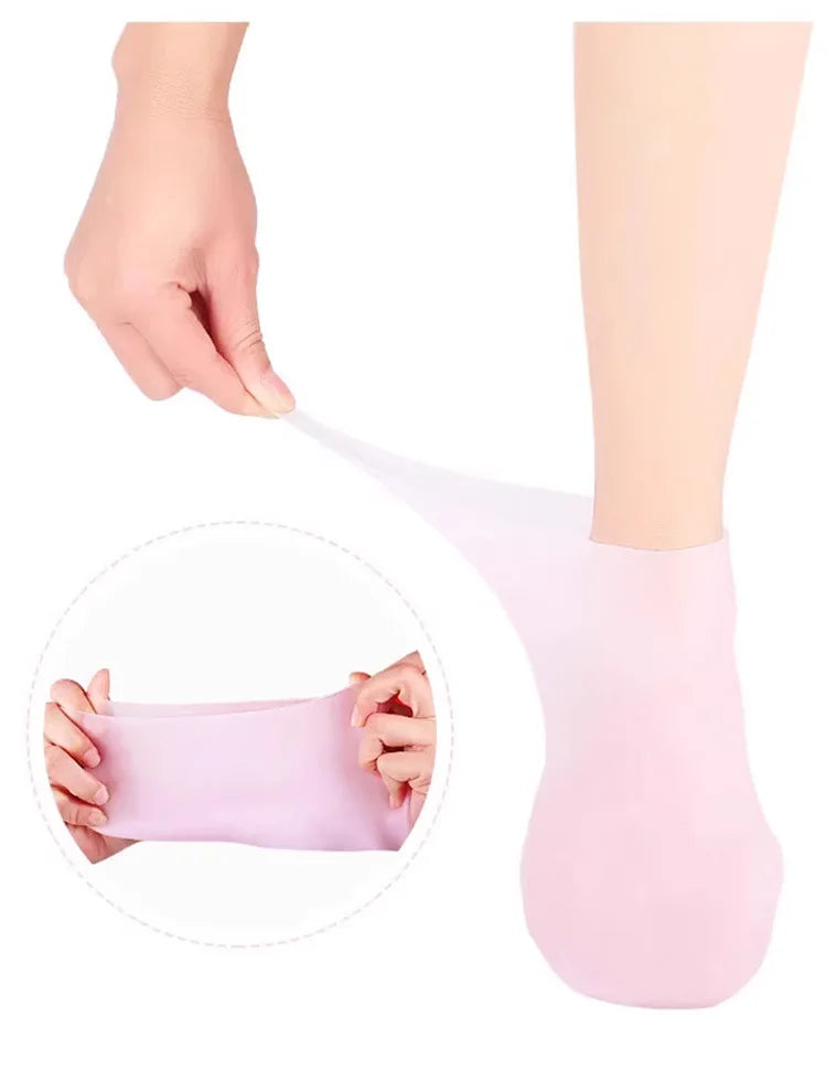 2pcs Silicone Moisturizing Foot Socks For Dry Cracked Feet Foot CareSocks Massage Moisturizing Gel Socks Pedicure Socks Tool - M