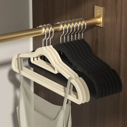 Premium Velvet Hangers 50 Pack with Non-Slip Space Saving Felt Clothes Hangers Sturdy Slim Flocked Hangers for Dresses Coats Tie