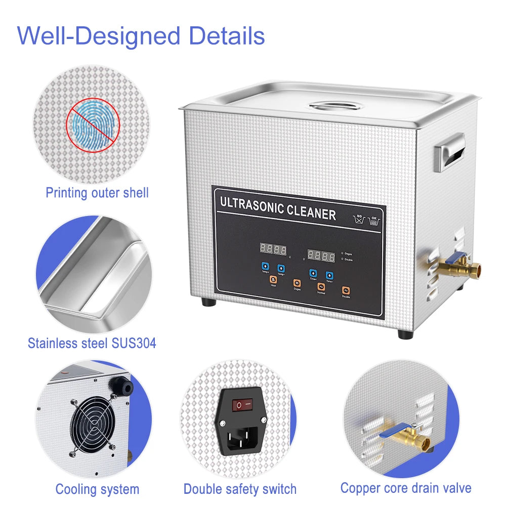 2L 3L 6L 10L 15L 30L Ultrasonic Cleaner US EU AU UK Ultrasonic Bath Washing Dental Retainer 60w 600w Ultrasound Cleaning Machine