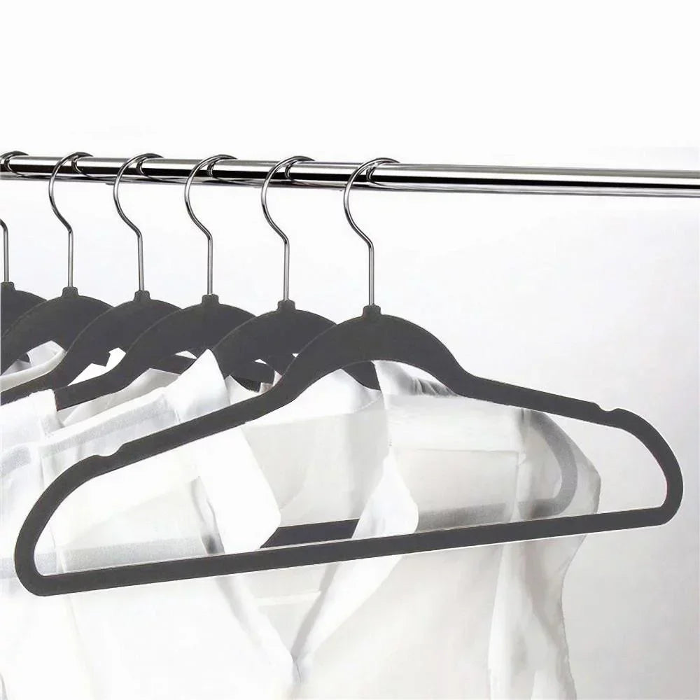 NEW Laundry Storage & Organization Heavy Duty Non Slip Velvet Clothing Hanger, 100 Pack, Gray