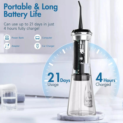 SEJOY C12 Dental Water Flosser Oral Irrigator USB Rechargeable Teeth Cleaner Portable 5 Modes IPX7 Mouth Washing Machine