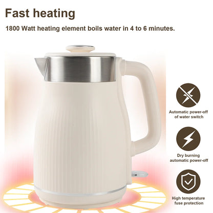 [UK Stock] 220-240V 1.8L Electric Kettle 1500-1800W Tea Kettle Water Boiler Home Kitchen water heater,Dry Boiling Protection