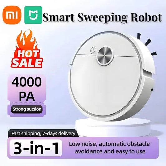 Xiaomi MIJIA 4000Pa 3 in 1 Smart Sweeping Robot Vacuum Cleaner Strong Suction Easy To Use For Hard Floors Pet Hair Carpets New