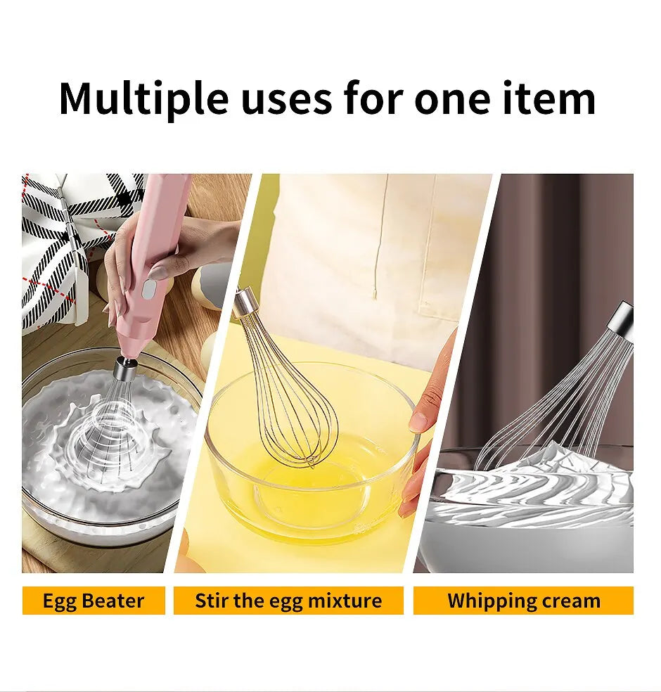 1 PCS Electric Milk Frother Handheld Egg Beater Coffee Milk Drink Egg Mixer Foamer Foamer Household Kitchen Cooking Tool