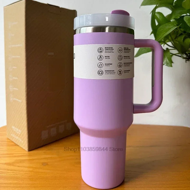 2025 new  Large Capacity 40Oz Stainless Steel Vacuum Flask - Insulated Tumbler Cup with Lids and Straws, Perfect for Travel