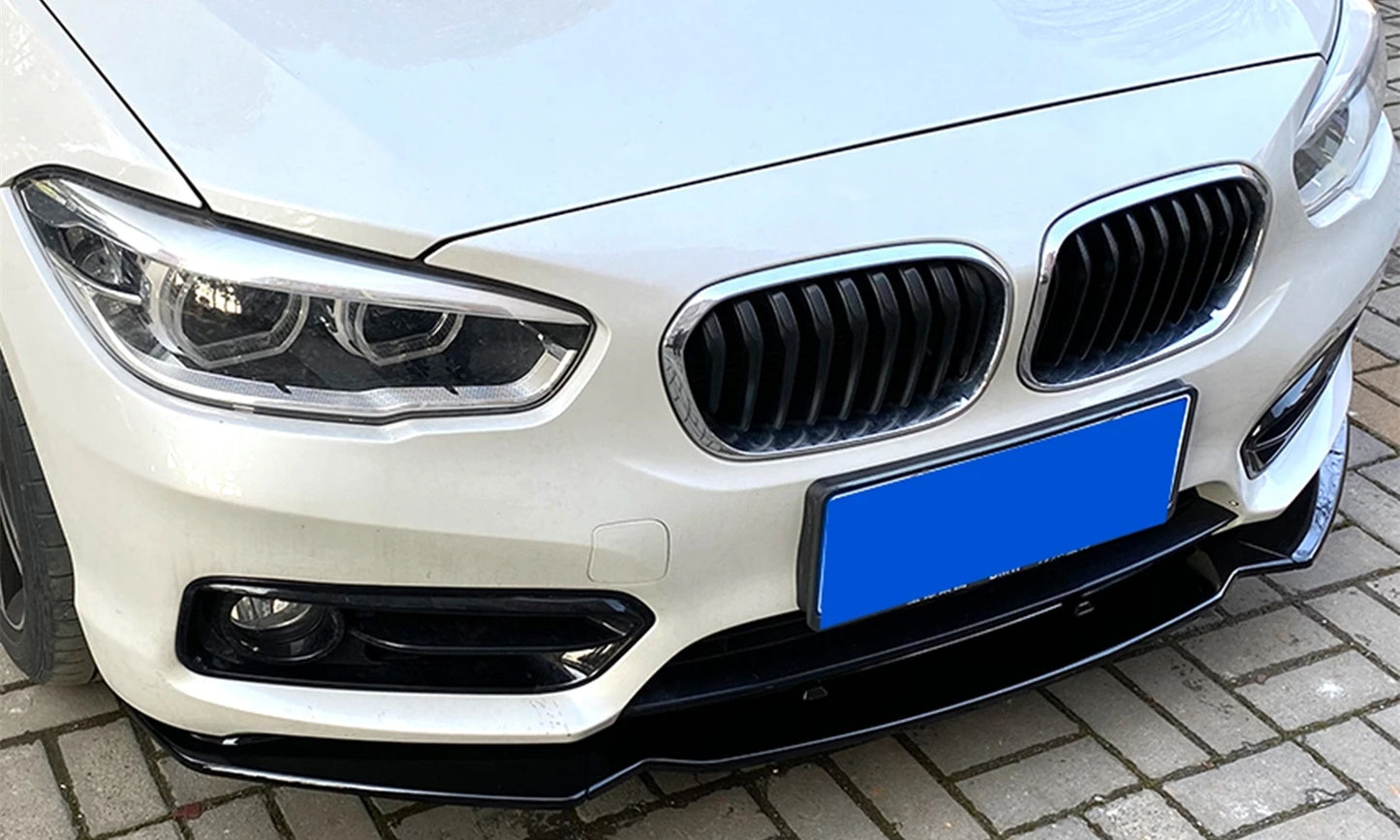 For BMW 1 Series F20 F21 116i 118i 120i 2015-2019 Regular Bumper Model Gloss Black Front Spoiler Lip Car Lower Splitter Blade